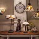 LumiLamp Wandleuchte Tiffany 31x16x16 cm  Weiß Braun Metall Glas Dreieck