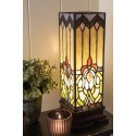 LumiLamp Lampada da tavolo Tiffany 12x12x35 cm Marrone Beige Vetro Quadrato