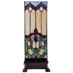 LumiLamp Table Lamp Tiffany 17x17x44 cm Beige Blue Glass Square