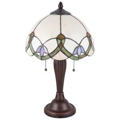 Lumilamp Tiffany Tischlampe Ø 30x50 cm Beige Grün Glas Blumen