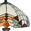 LumiLamp Tiffany Tischlampe Ø 40x60 cm  Beige Rot Glas