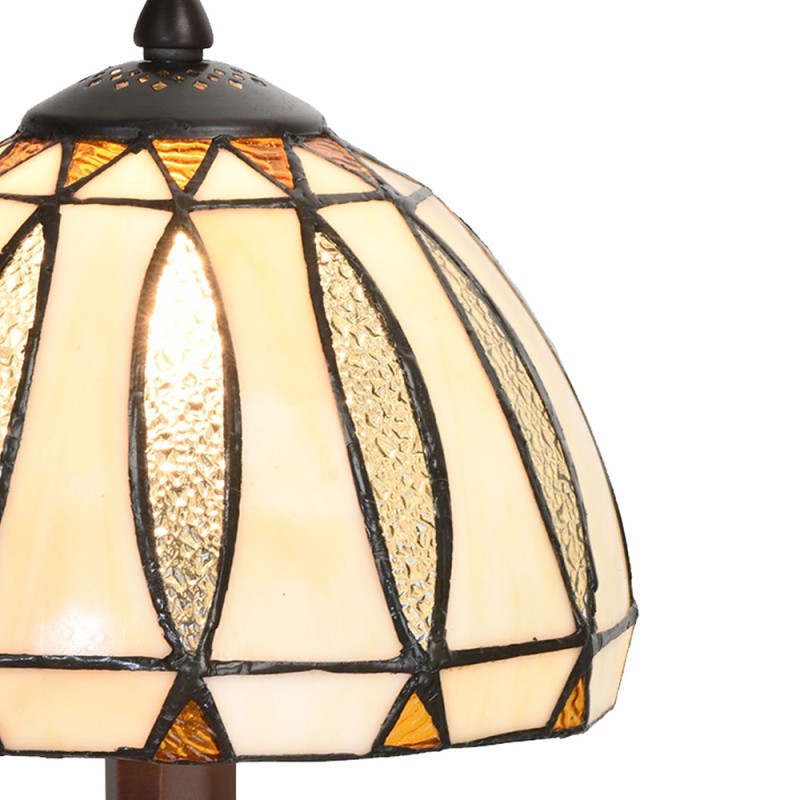 LumiLamp Lampada da tavolo Tiffany Ø 19x40 cm  Beige Vetro