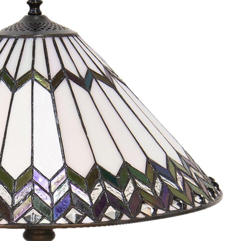 LumiLamp Table Lamp Tiffany Ø 40x62 cm  White Brown Glass
