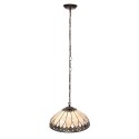 LumiLamp Lampada a Sospensione Tiffany Ø 40 cm  Beige Marrone  Vetro