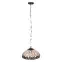 LumiLamp Lampada a Sospensione Tiffany Ø 40 cm  Beige Marrone  Vetro