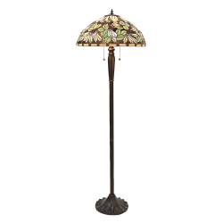 LumiLamp Floor Lamp Tiffany Ø 51x157 cm  Brown Beige Glass