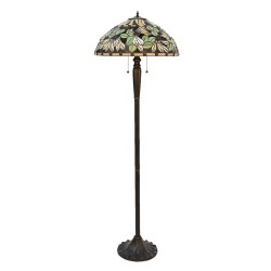 LumiLamp Tiffany Stehlampe Ø 51x157 cm  Braun Beige Glas