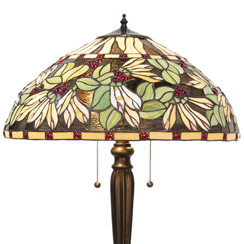 LumiLamp Lampada da terra Tiffany Ø 51x157 cm  Marrone Beige Vetro