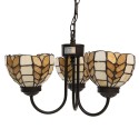 LumiLamp Lampes à suspension Tiffany Ø 39x125 cm Beige Jaune Verre
