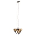 LumiLamp Lampes à suspension Tiffany Ø 39x125 cm Beige Jaune Verre
