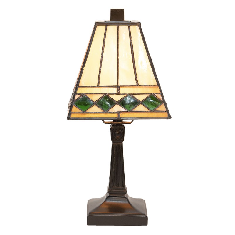 LumiLamp Table Lamp Tiffany Ø 20x30 cm  Beige Green Glass