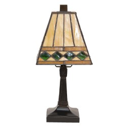 LumiLamp Table Lamp Tiffany Ø 20x30 cm  Beige Green Glass