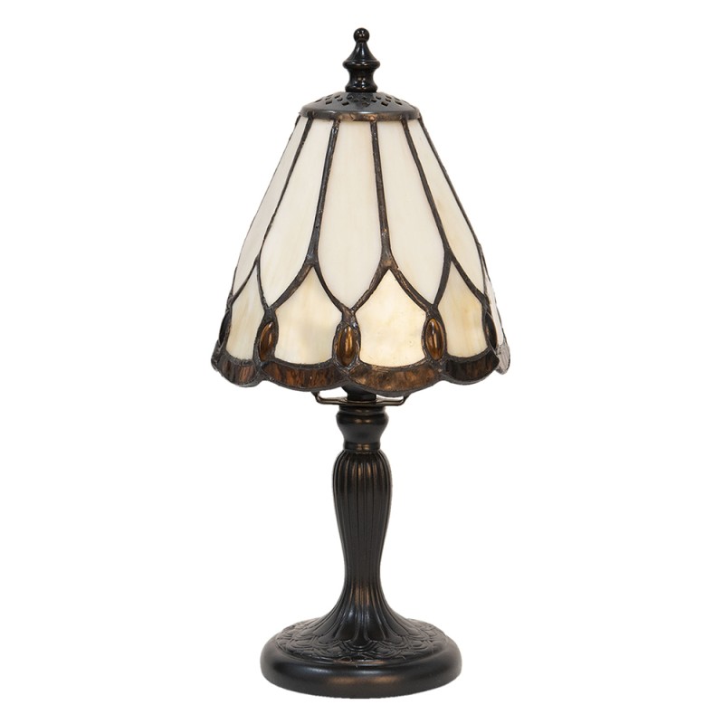 LumiLamp Lampada da tavolo Tiffany Ø 14x31 cm  Bianco Vetro