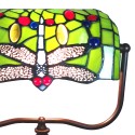 LumiLamp Lampada da tavolo Tiffany 25x25x42 cm  Verde Rosso Poliresina Vetro Libellula