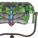 LumiLamp Table Lamp Tiffany 25x25x42 cm  Green Red Polyresin Glass Dragonfly