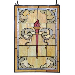 LumiLamp Tiffany Glasscheiben 50x78 cm Grün Glas Rechteck