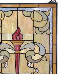 LumiLamp Tiffany Glass Panel 50x78 cm Green Glass Rectangle
