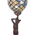 LumiLamp Tiffany Tischlampe 21x21x51 cm  Gelb Blau Glas Frau
