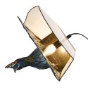 LumiLamp Lampada da tavolo Tiffany 32x30 cm Blu Verde Vetro Pavone