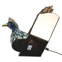 LumiLamp Table Lamp Tiffany 32x30 cm Blue Green Glass Peacock