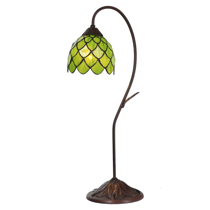 LumiLamp Lampe de table Tiffany Ø 28x60 cm Vert Verre