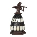 LumiLamp Lampe de table Tiffany Femme 15x15x27 cm Marron Blanc Verre