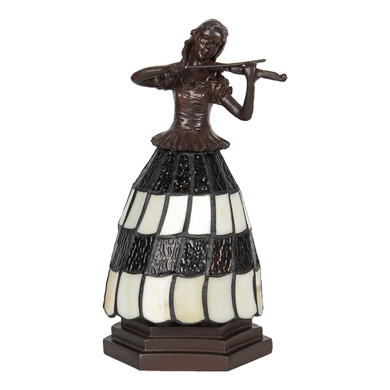 Lumilamp Tiffany Tafellamp Vrouw 15x15x27 cm Bruin Wit Glas