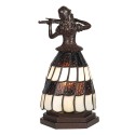 LumiLamp Lampe de table Tiffany Femme 15x15x27 cm Marron Blanc Verre