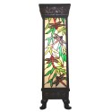 LumiLamp Säule Tiffany 30x30x100 cm Beige Grün Glas Rechteck Libelle