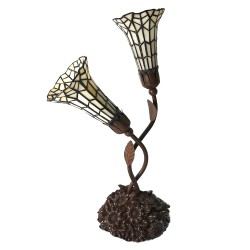 LumiLamp Lampe de table Tiffany 44x26x61 cm Beige Verre