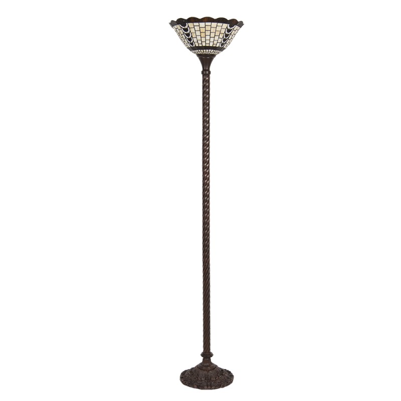 Lumilamp Tiffany Vloerlamp Ø 38x186 cm Beige Bruin Glas Rechthoek