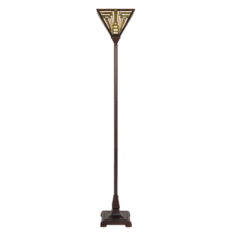 LumiLamp Floor Lamp Tiffany O 31x186 cm Beige Green Polyresin Glass Rectangle