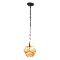 LumiLamp Lampes à suspension Tiffany 21x21x17/90 cm  Rose Jaune Verre Fleurs