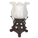 LumiLamp Lampe de table Fleur Ø 12x20 cm  Blanc Plastique Verre