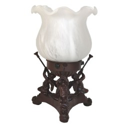 LumiLamp Table Lamp Flower Ø 12x20 cm  White Plastic Glass