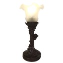 LumiLamp Lampe de bureau Ø 12x31 cm  Blanc Plastique Verre