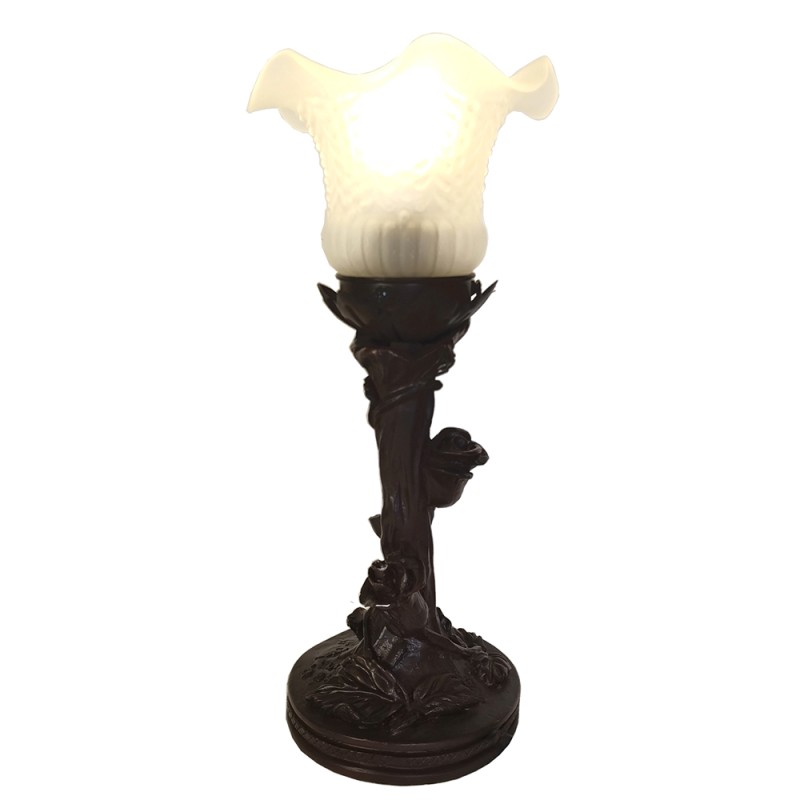 LumiLamp Lampe de bureau Ø 12x31 cm  Blanc Plastique Verre