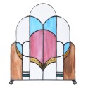LumiLamp Tiffany Tischlampe 30x4x25 cm  Weiß Rosa Glas