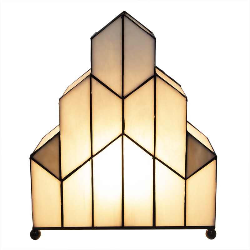 LumiLamp Lampe de table Tiffany 30x4x25 cm  Blanc Verre