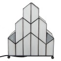 LumiLamp Lampe de table Tiffany 30x4x25 cm  Blanc Verre