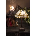 LumiLamp Lampada da tavolo Tiffany Ø 30x50 cm  Beige Marrone  Plastica Vetro Esagono