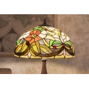 LumiLamp Tiffany Tafellamp  Ø 41x58 cm  Beige Groen Kunststof Glas Bloemen