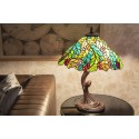 LumiLamp Lampe de table Tiffany Ø 43x54 cm  Vert Plastique Verre Feuilles