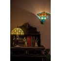 LumiLamp Wandlamp Tiffany  37x18x35 cm  Groen Blauw Glas