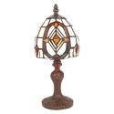 LumiLamp Table Lamp Tiffany Ø 13x 29 cm  White Brown Plastic Glass