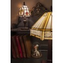 LumiLamp Table Lamp Tiffany Ø 13x 29 cm  White Brown Plastic Glass