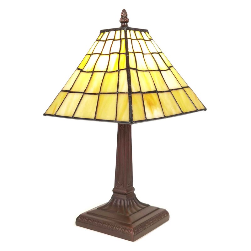 LumiLamp Lampada da tavolo Tiffany Ø 20x38 cm  Giallo Plastica Vetro