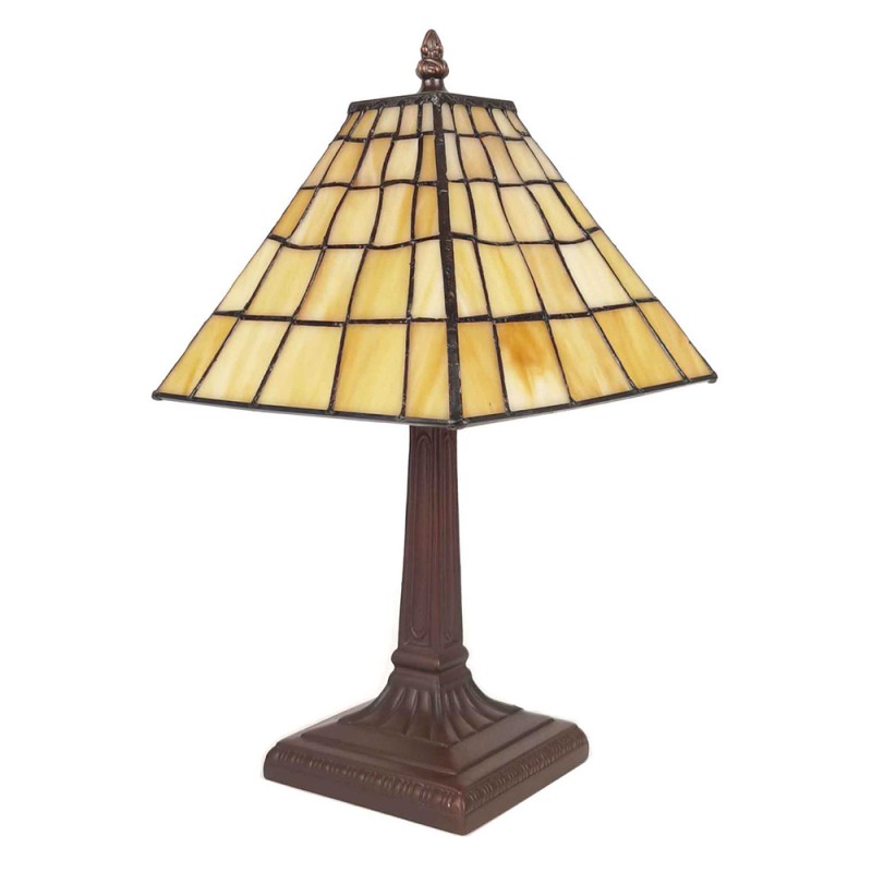 LumiLamp Lampada da tavolo Tiffany Ø 20x38 cm  Giallo Plastica Vetro