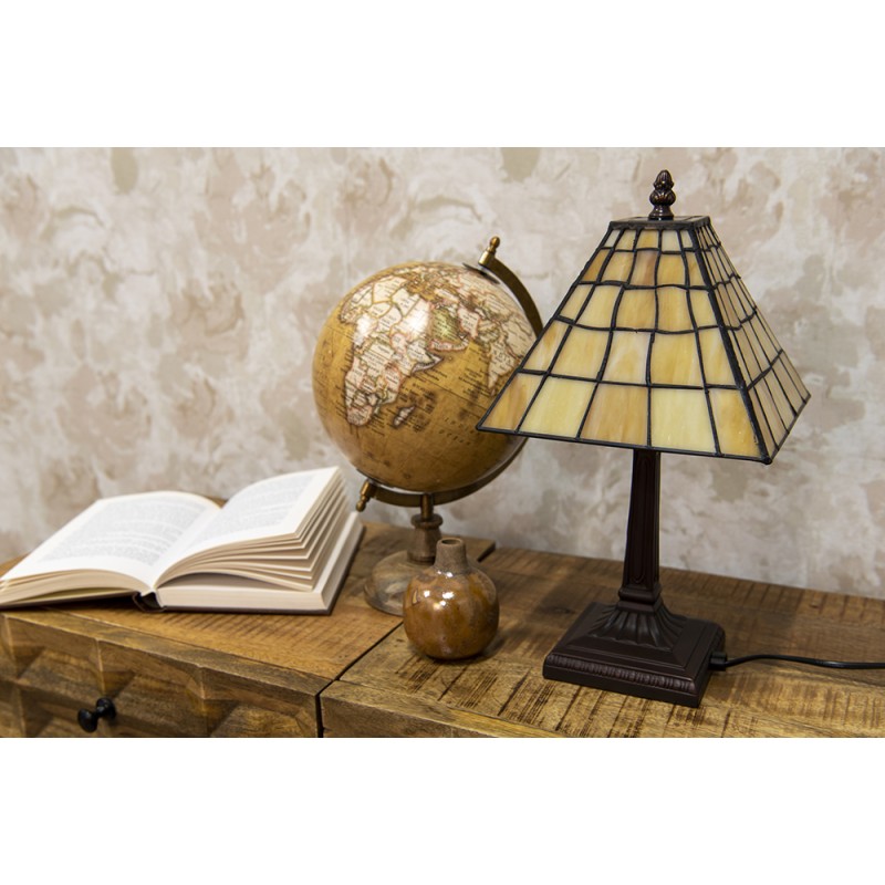 LumiLamp Lampada da tavolo Tiffany Ø 20x38 cm  Giallo Plastica Vetro