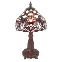 LumiLamp Lampada da tavolo Tiffany Ø 20x37 cm  Viola Bianco Plastica Vetro